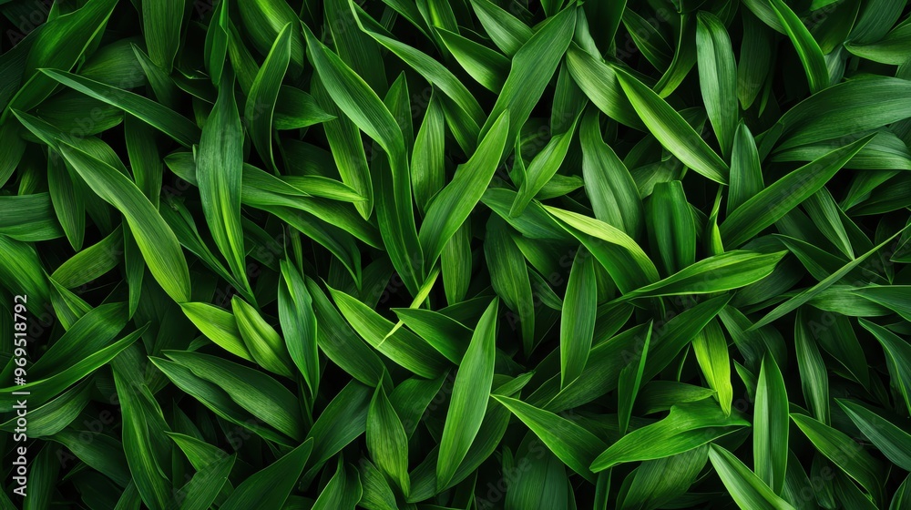 Fototapeta premium A vibrant tapestry of green leaves, showcasing the beauty of nature and the lushness of foliage, perfect for environmental themes.