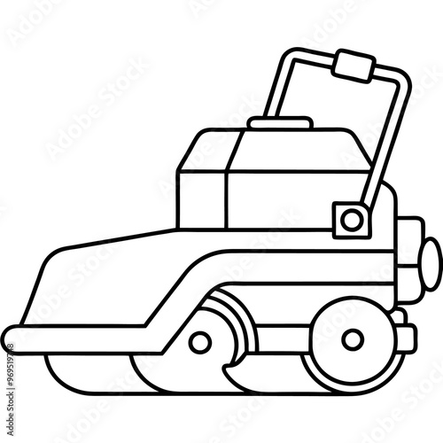 paver machine outline coloring book page line art drawing photo