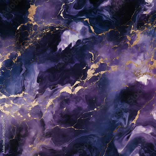 Golden, Purple And Black Marble Texture Digital Paper