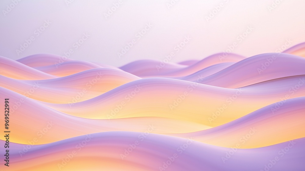 A serene landscape of soft, undulating waves in pastel colors, capturing tranquility and peacefulness in a dreamy light. A serene landscape of soft, undulating waves in pastel colors, capturing tranquility and peacefulness in a dreamy light.