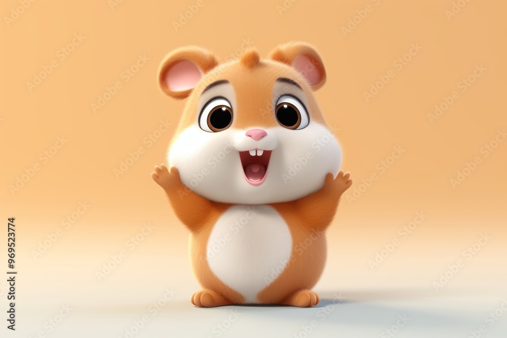 Naklejka premium Figurine portrait hamster rodent.