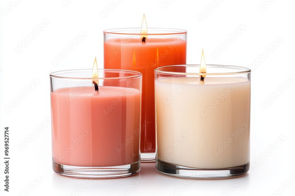 Elegant candles in glass holders with soft flames, ideal for creating a warm and inviting atmosphere in any space. Elegant candles in glass holders with soft flames, ideal for creating a warm and inviting atmosphere in any space.