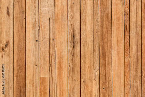 Close-up of a rustic wooden surface, featuring a natural woodgrain pattern and a warm brown tone.