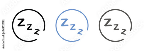 Sleeping bubble with zzz icon vector.  Sleep Snore Icon. doodle "ZZZ" lettering. zzz speech bubble icon.