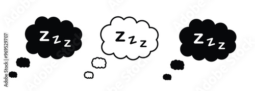 zzz sleep icon in trendy isolated on white background. "ZZZZ" lettering. Sleeping zzz wave. Vector illustration.