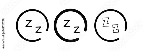 zzz sleep icon in trendy isolated on white background. "ZZZZ" lettering. Sleeping zzz wave. Vector illustration.