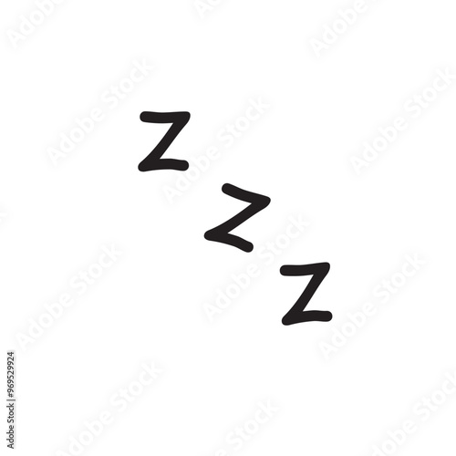 Zzz bed sleep snore icons snooze nap Z sound. doodle "ZZZ" lettering. sleeping zzz icon vector.