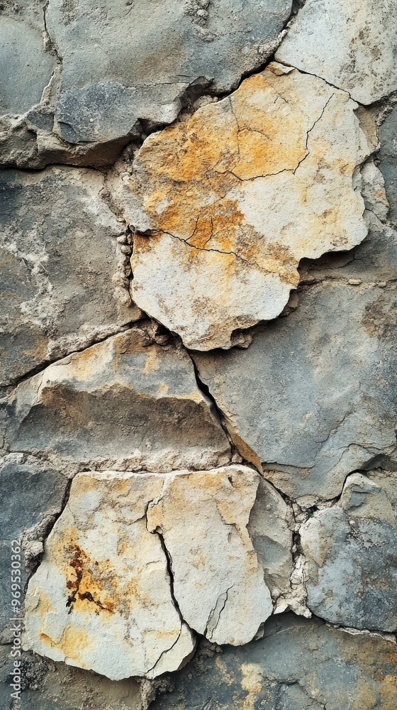 Cracked and Weathered Stone Wall Cracked and Weathered Stone Wall