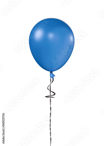 blue celebrate party balloon, isolated background, transparent png