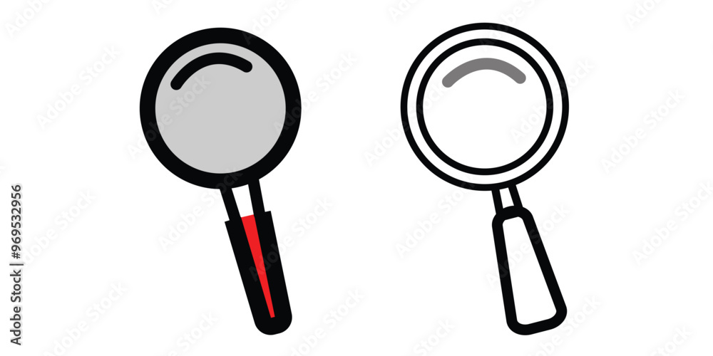 Magnifying glass icon, magnifier or loupe sign. Web search icon. Magnifying glass icon, magnifier or loupe sign. Web search icon.