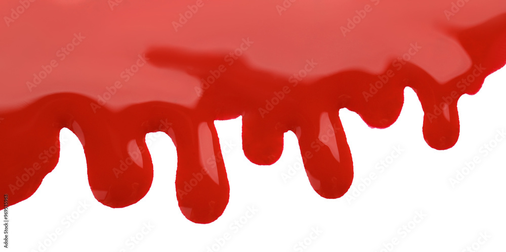 Sample of red printer ink isolated on white, top view Sample of red printer ink isolated on white, top view