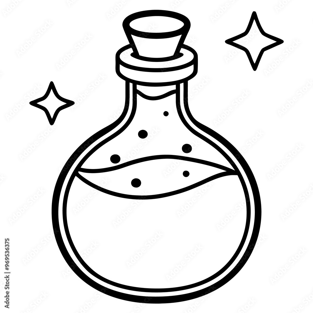 potion outline coloring book page line art drawing potion outline coloring book page line art drawing