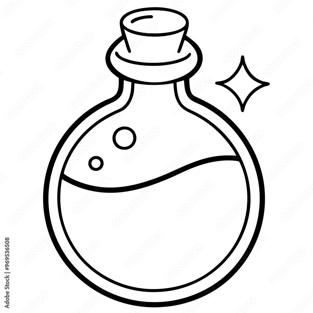 potion outline coloring book page line art drawing potion outline coloring book page line art drawing
