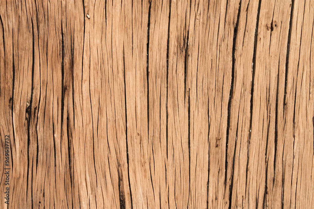 Close-up of weathered brown wood with visible grain and cracks. Close-up of weathered brown wood with visible grain and cracks.