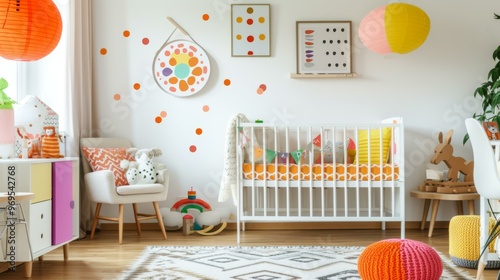 Modern Nursery Decor Ideas: Colorful Crib & Playful Touches