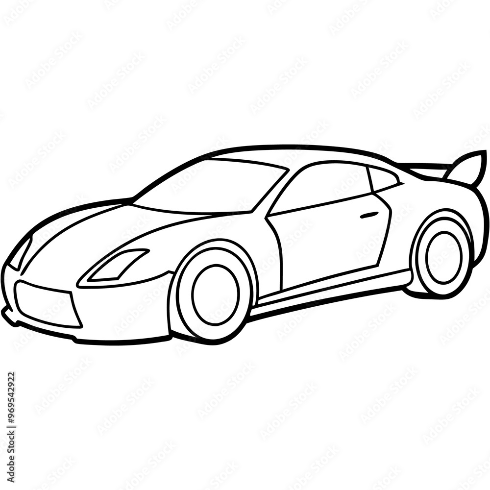 racing car outline coloring book page line art drawing