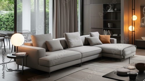 Modern Living Room with Sectional Sofa and Stylish Decor