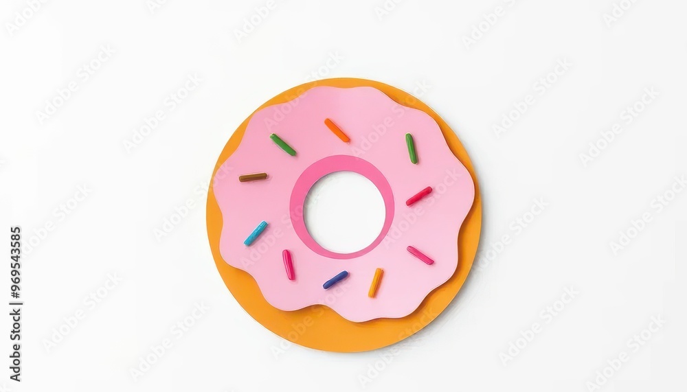 Paper Cut Craft Illustration of Donuts with Colorful Layers and Designs Paper Cut Craft Illustration of Donuts with Colorful Layers and Designs