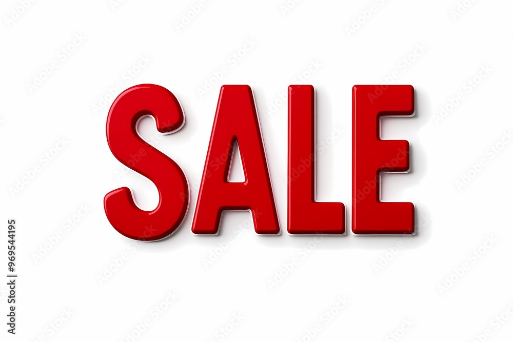 Bright red sale sign on a white background, perfect for promotions and marketing campaigns capturing attention and encouraging purchases. Bright red sale sign on a white background, perfect for promotions and marketing campaigns capturing attention and encouraging purchases.