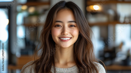 Wallpaper Mural Pretty young pretty asian lady portrait, isolated on a transparent background Torontodigital.ca