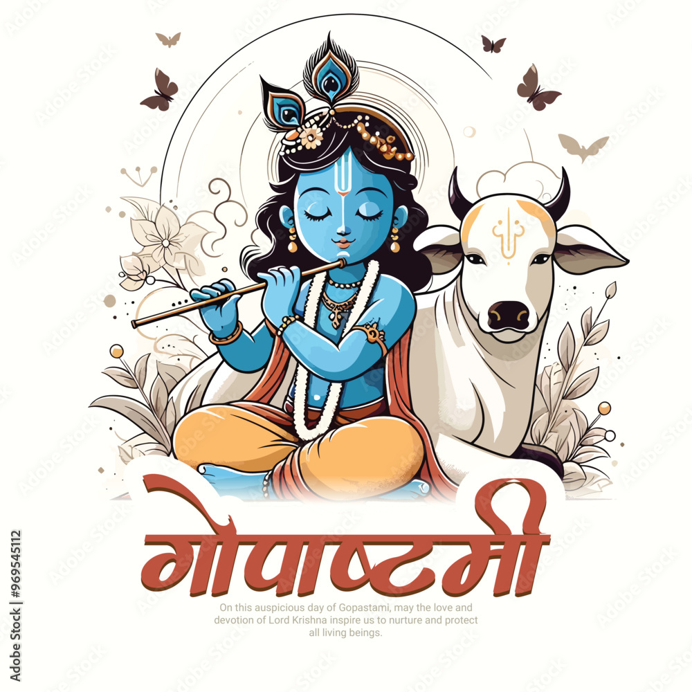 Fototapeta premium Gopashtami social media post Design