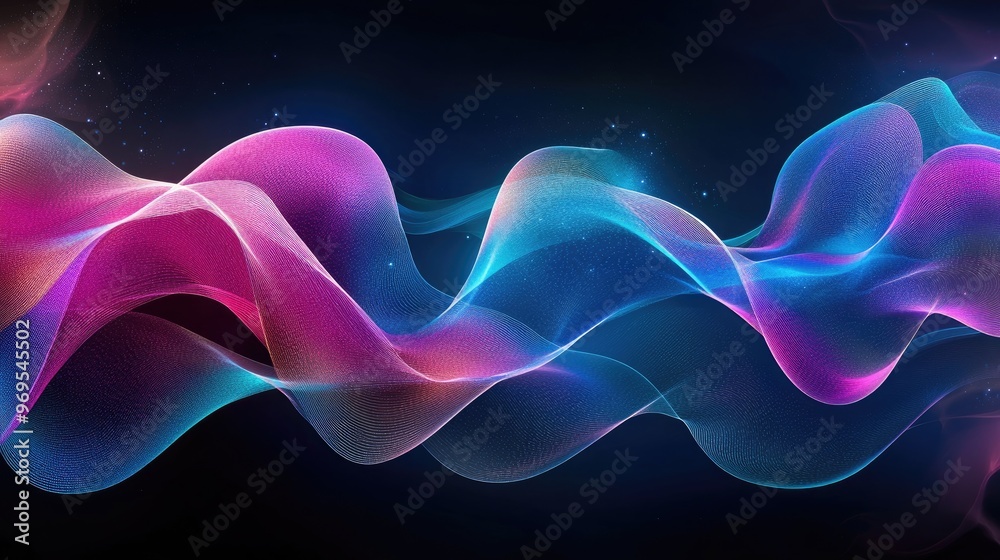 Obraz premium Abstract waves in vibrant colors creating a dynamic visual effect.