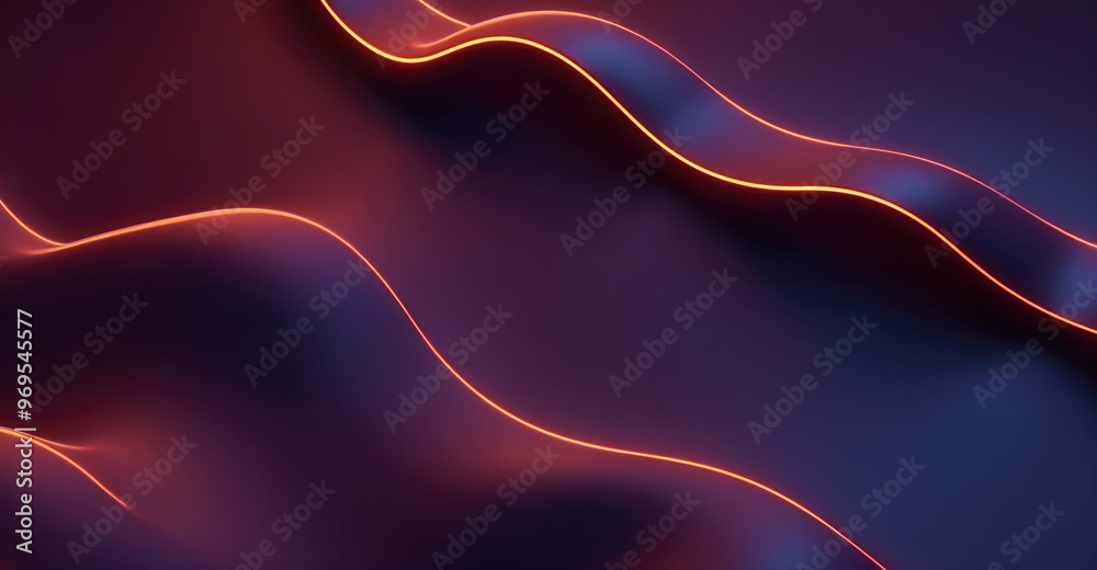 Obraz premium Generative AI A minimalist and simple wallpaper with cool wave lines and calming colors, Simply minimalist modern background, cool abstract wave lines neon color background, cool minimalism background