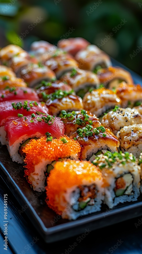 Assorted Sushi Rolls on a Plate Assorted Sushi Rolls on a Plate