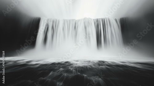 Dramatic Black and White Waterfall Photography