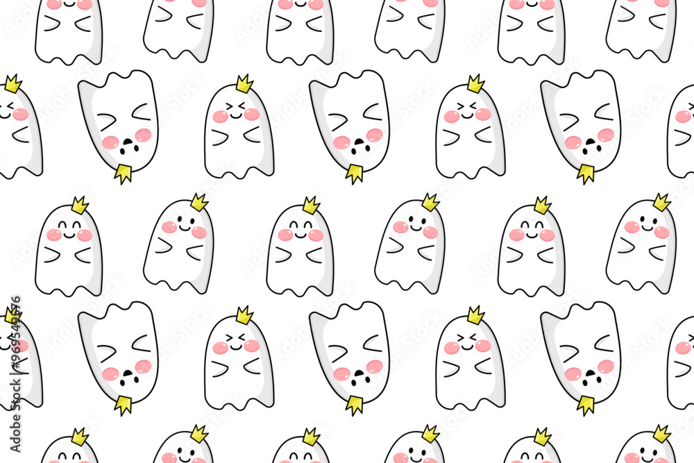 custom made wallpaper toronto digitalSeamless pattern with kawaii cute halloween ghosts