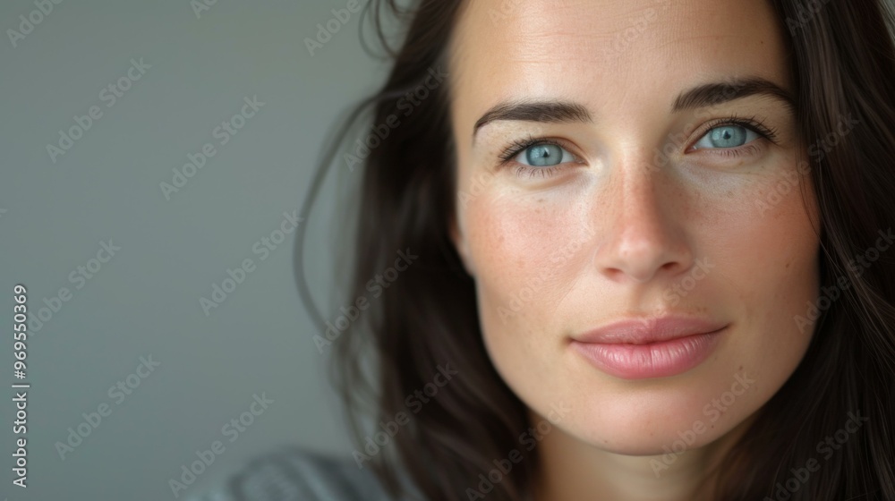 Close-up Portrait of a Woman with Blue Eyes Close-up Portrait of a Woman with Blue Eyes