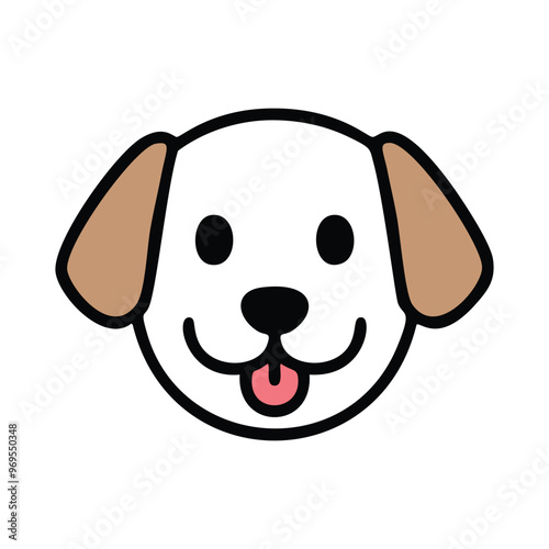 Dog Drawing Design Vector Illustration Clipart Eps, Happy dog face isolated on white background
