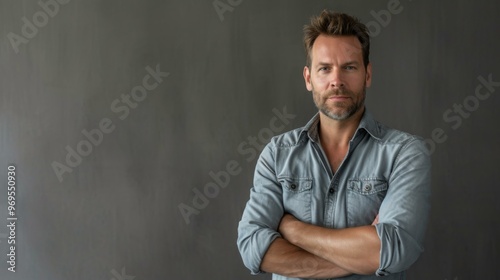 Portrait of a Confident Man with Arms Crossed