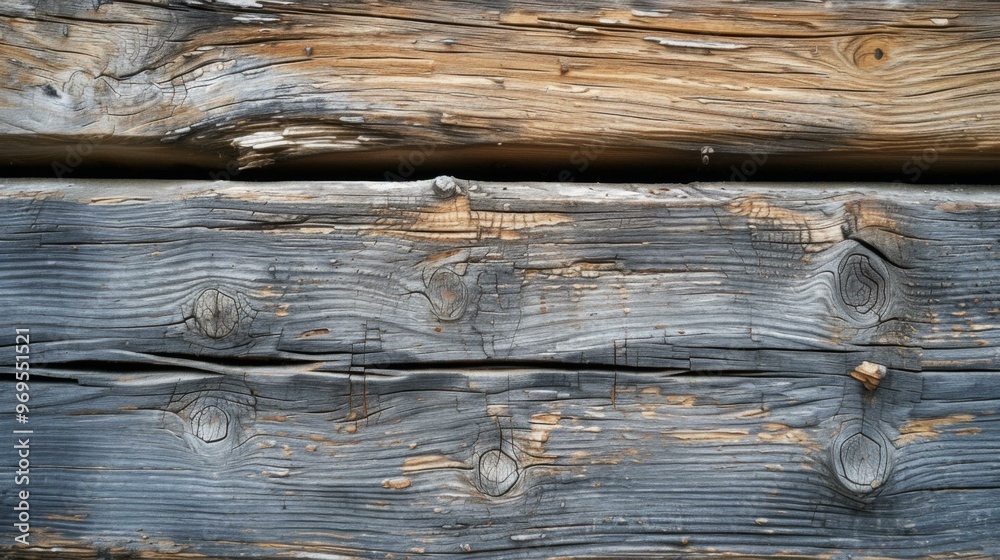 Naklejka premium Weathered Wood Texture Background: Rustic and Natural