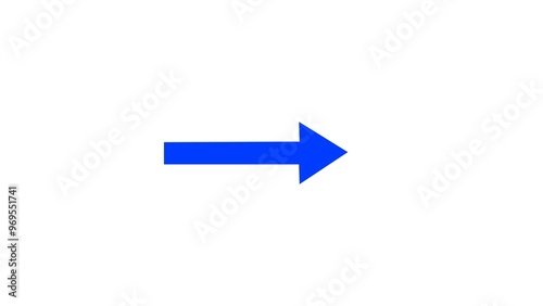 Right direction arrow icon blue color 4k illustration. white background 4k illustration. 