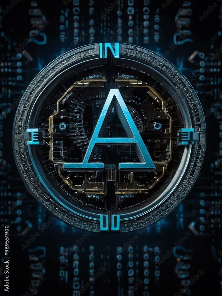 AI quantum symbols with dollar icon for financial cost management.