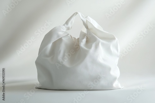 Wallpaper Mural Minimalist White Cloth Bag with Soft Wrinkles on Clean Background Torontodigital.ca