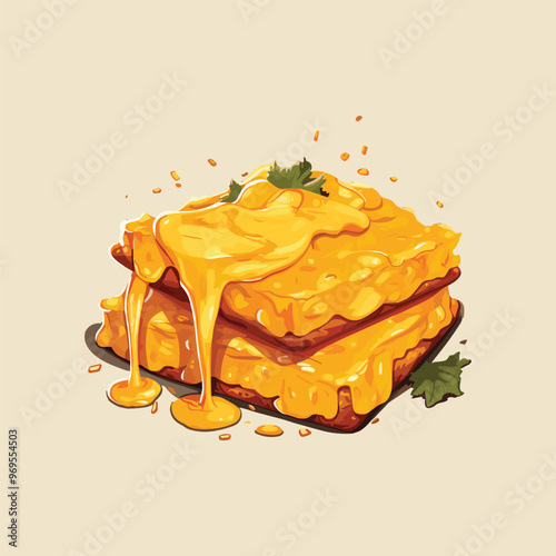 Monsieur cheese vector illustration
