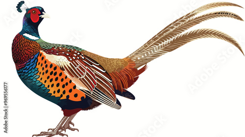 Pheasant Clipart isolated on white background Vector Illustration