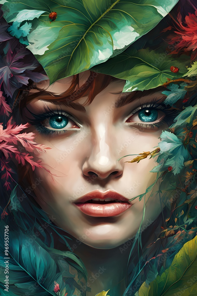 Flowers on beautiful portraits of females
Flowers on beautiful portraits of females