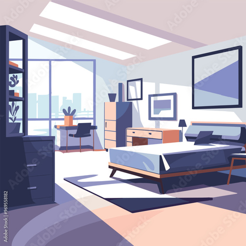 modern bedroom illustration