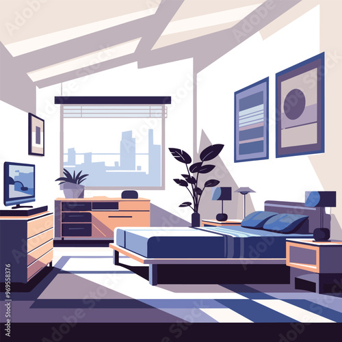 modern bedroom illustration