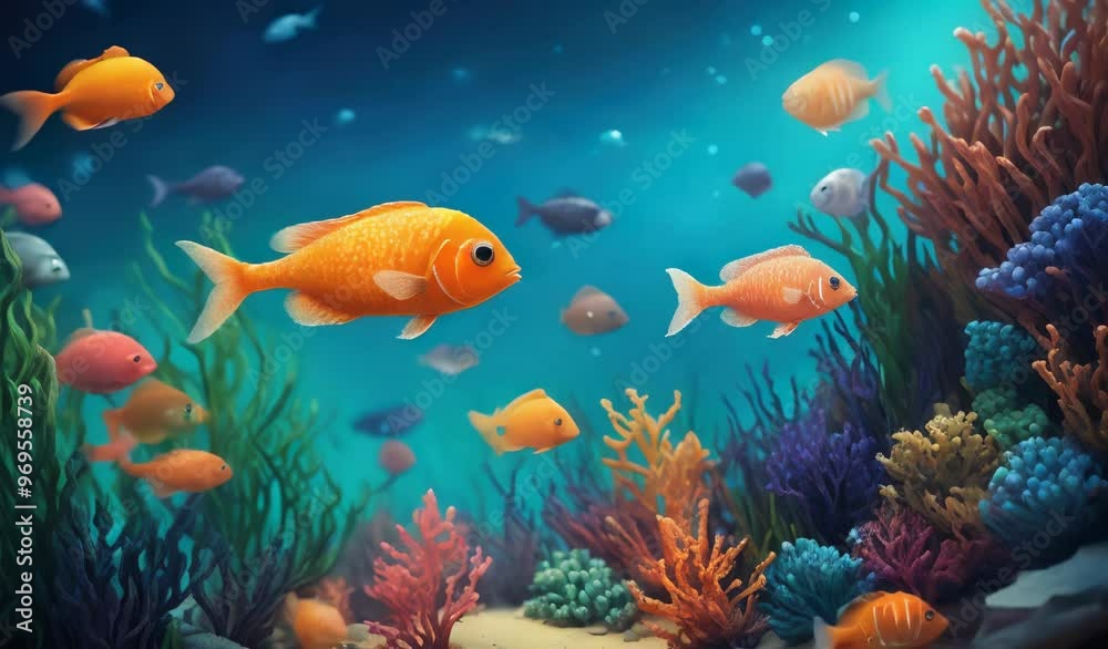 Underwater World with Fishes and Corals Underwater World with Fishes and Corals