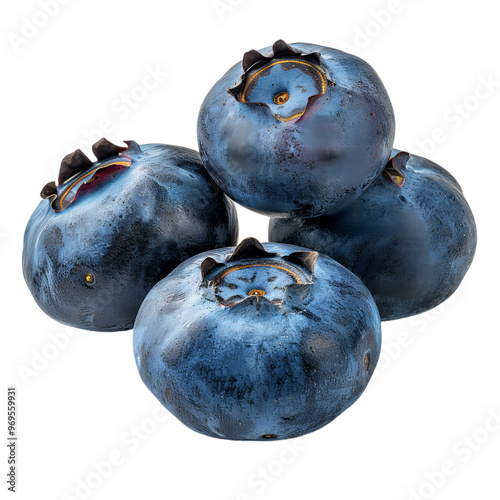 blueberries on white background