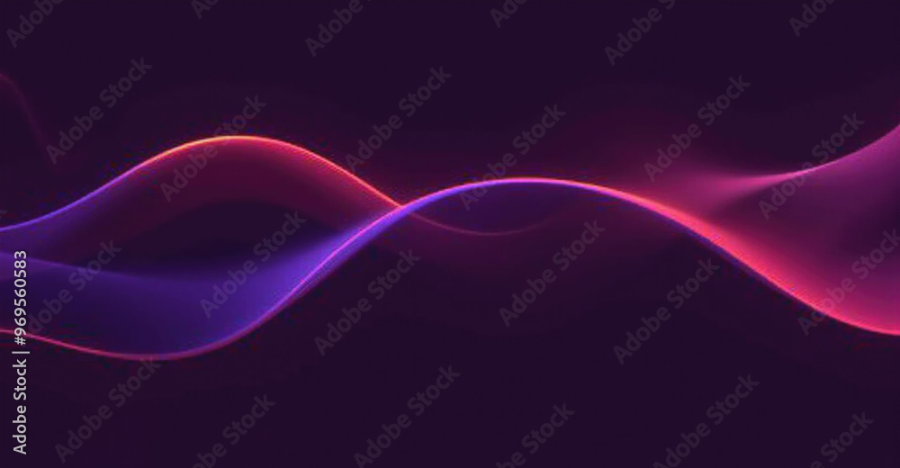 Naklejka premium Generative AI A minimalist and simple wallpaper with cool wave lines and calming colors, Simply minimalist modern background, cool abstract wave with neon color background, cool neon background 