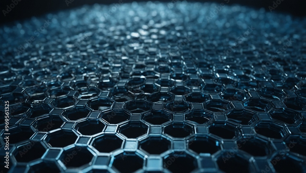 Blue hexagon network background. Blue hexagon network background.