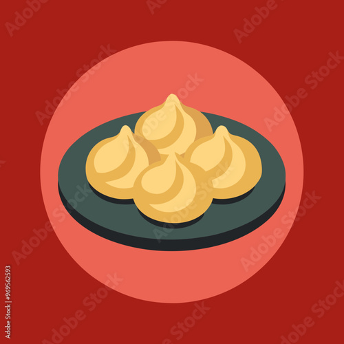 Pelmeni vector illustration