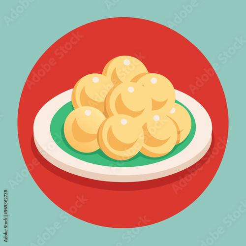 Pelmeni vector illustration