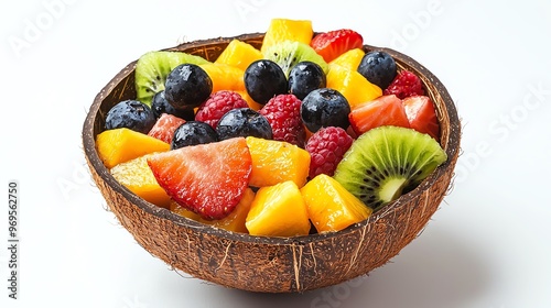 A vibrant bowl of assorted fresh fruit showcasing a colorful medley of flavors and nutrients, perfect for health-conscious living.