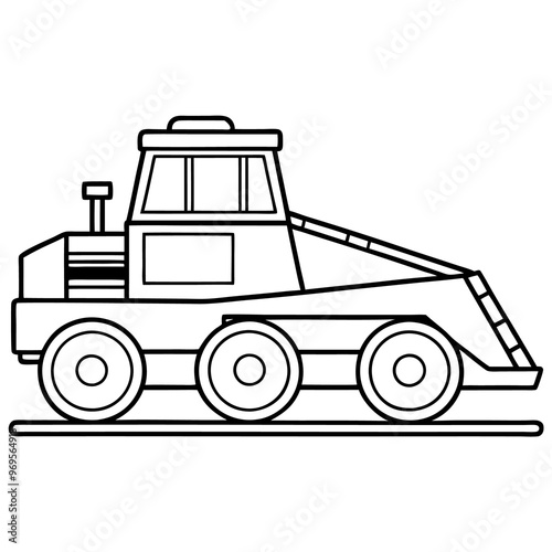 road reclaimer machine outline coloring book page line art drawing photo
